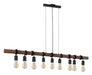 Eglo Canada - Nine Light Pendant - Violon - Black & Dark Brown Wood- Union Lighting Luminaires Decor