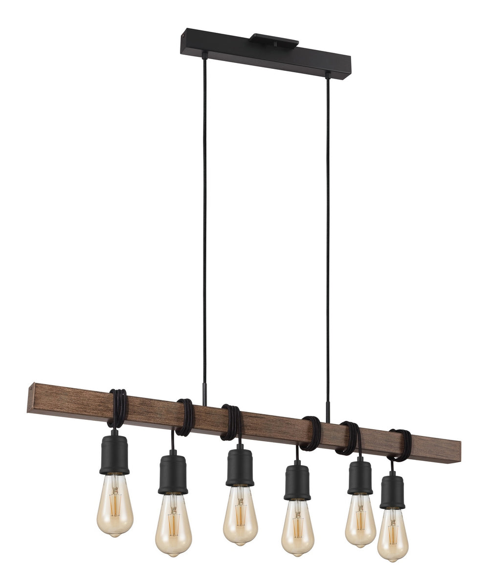 Eglo Canada - Six Light Pendant - Violon - Black, Dark Brown- Union Lighting Luminaires Decor