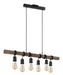 Eglo Canada - Six Light Pendant - Violon - Black, Dark Brown- Union Lighting Luminaires Decor