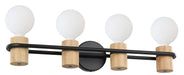 Eglo Canada - Four Light Bath/Vanity - Chieveley - Matte Black & Wood- Union Lighting Luminaires Decor