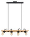 Eglo Canada - Four Light Pendant - Plimsoll - Black & Wood- Union Lighting Luminaires Decor