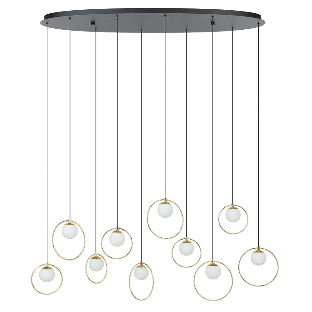 Eglo Canada - LED Pendant - Portocolom - Black, Shinny Brass- Union Lighting Luminaires Decor