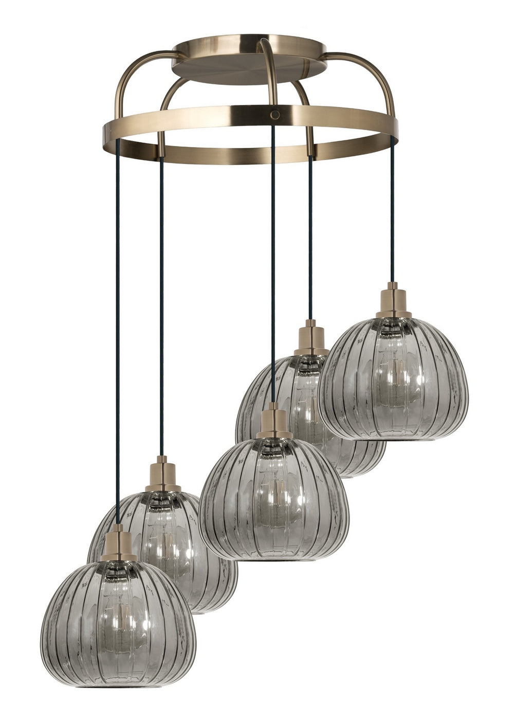 Eglo Canada - Five Light Pendant - Ballelo - Brushed Gold- Union Lighting Luminaires Decor