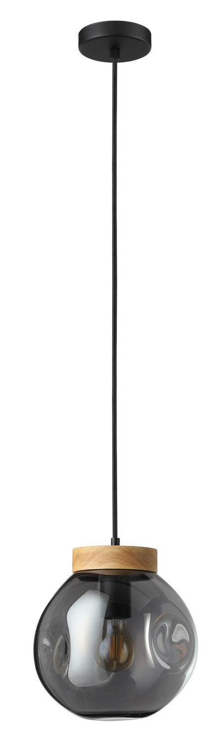 Eglo Canada - One Light Pendant - Magacela - Black & Light Wood- Union Lighting Luminaires Decor