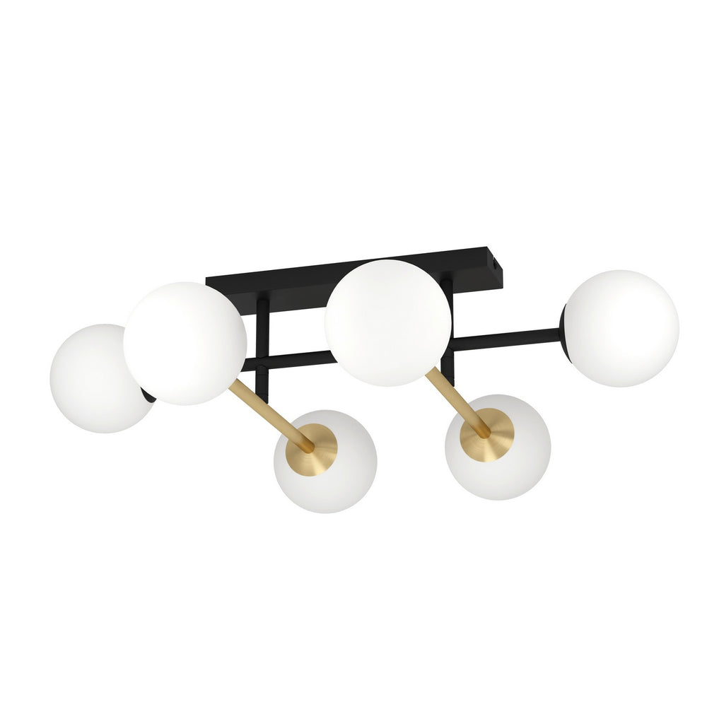 Eglo Canada - Six Light Ceiling Mount - Paz - Black / Brushed Gold- Union Lighting Luminaires Decor