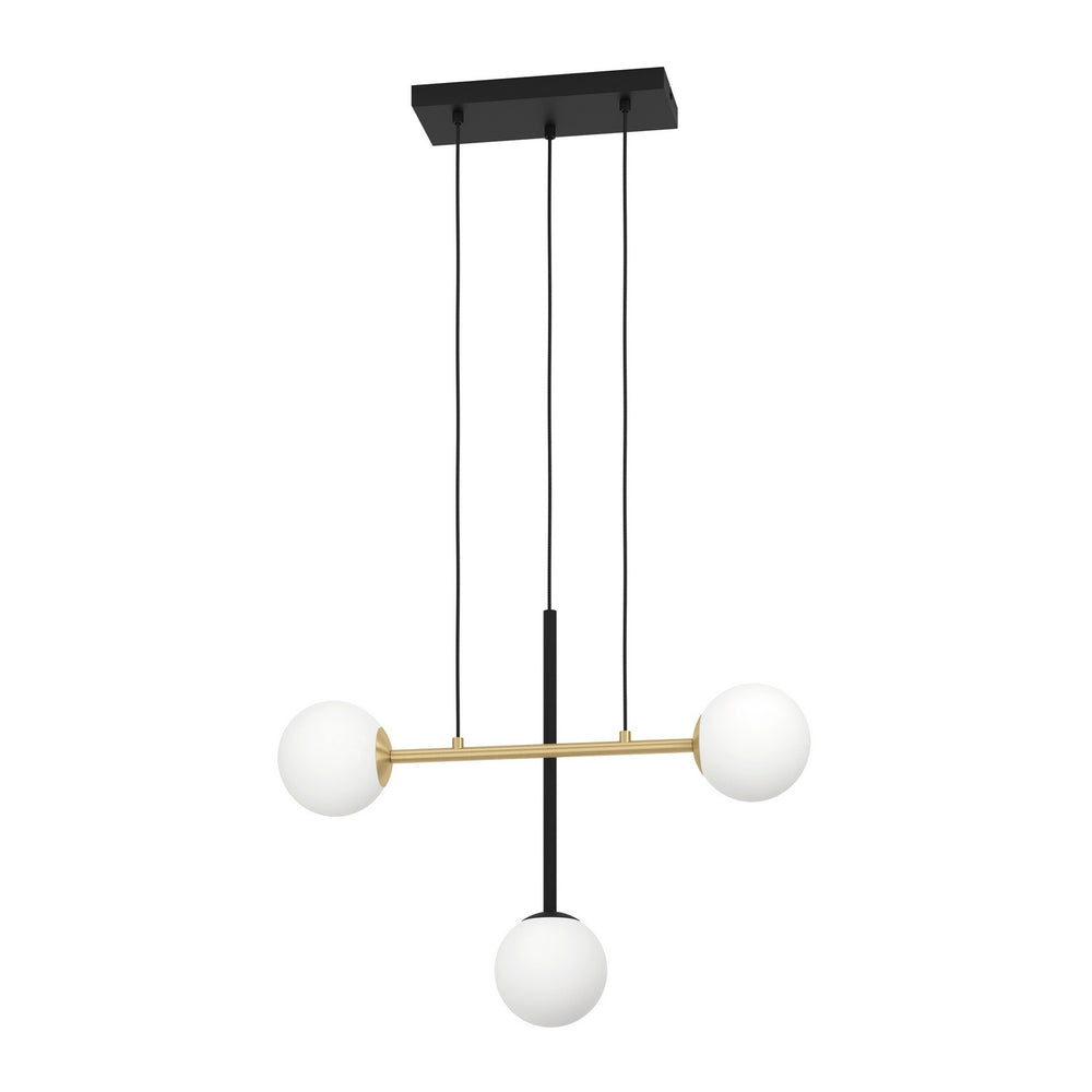 Eglo Canada - Three Light Linear Pendant - Paz - Black / Brushed Gold- Union Lighting Luminaires Decor