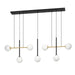 Eglo Canada - Seven Light Linear Pendant - Paz - Black / Brushed Gold- Union Lighting Luminaires Decor