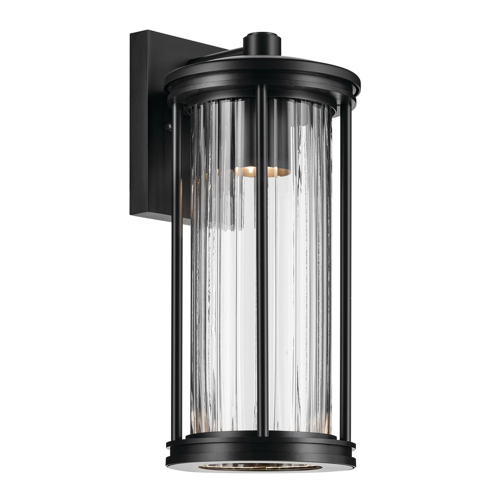 Kichler Canada - One Light Outdoor Wall Mount - Barras - Black- Union Lighting Luminaires Decor