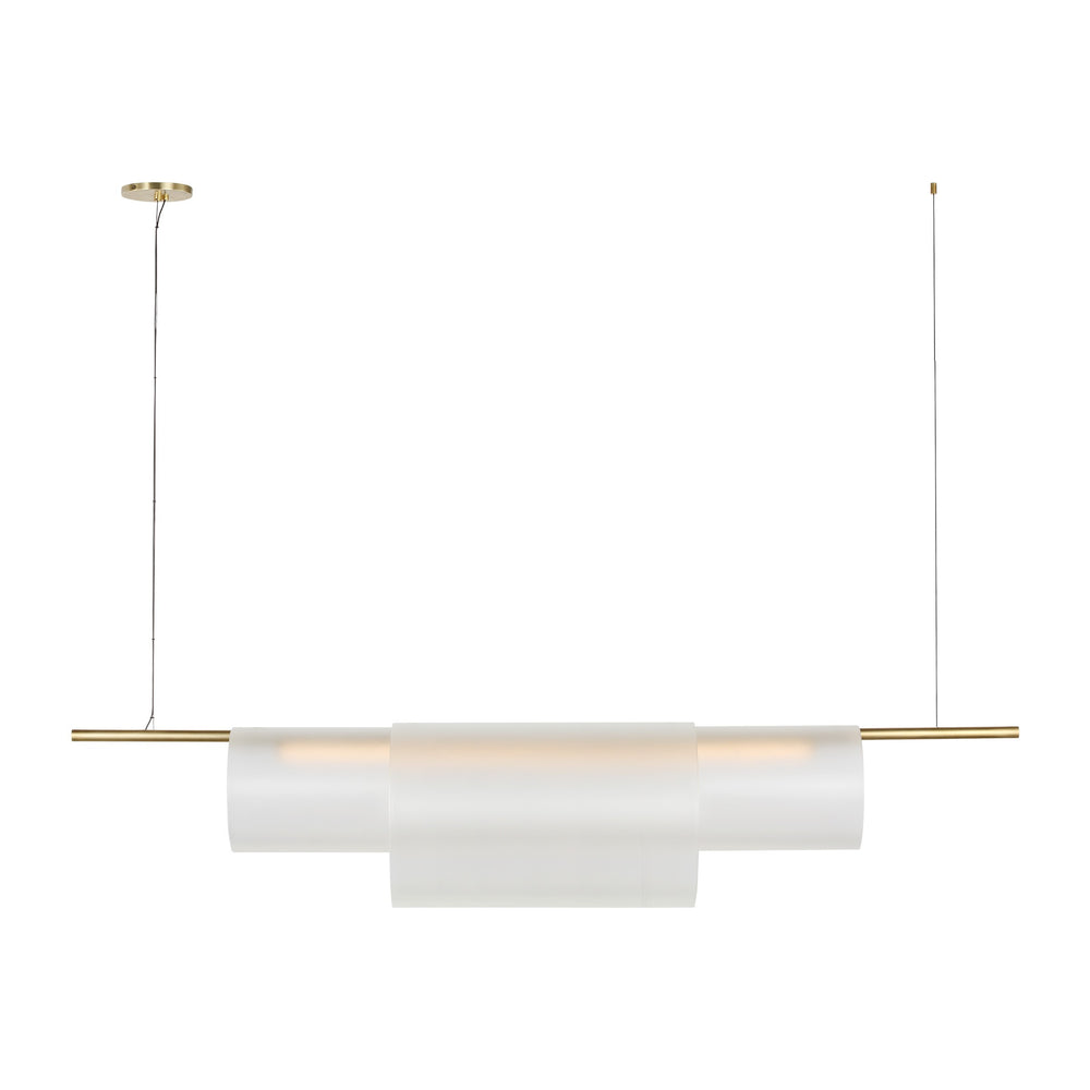 Visual Comfort Modern - LED Linear Chandelier - Trace - Hand-Rubbed Antique Brass- Union Lighting Luminaires Decor