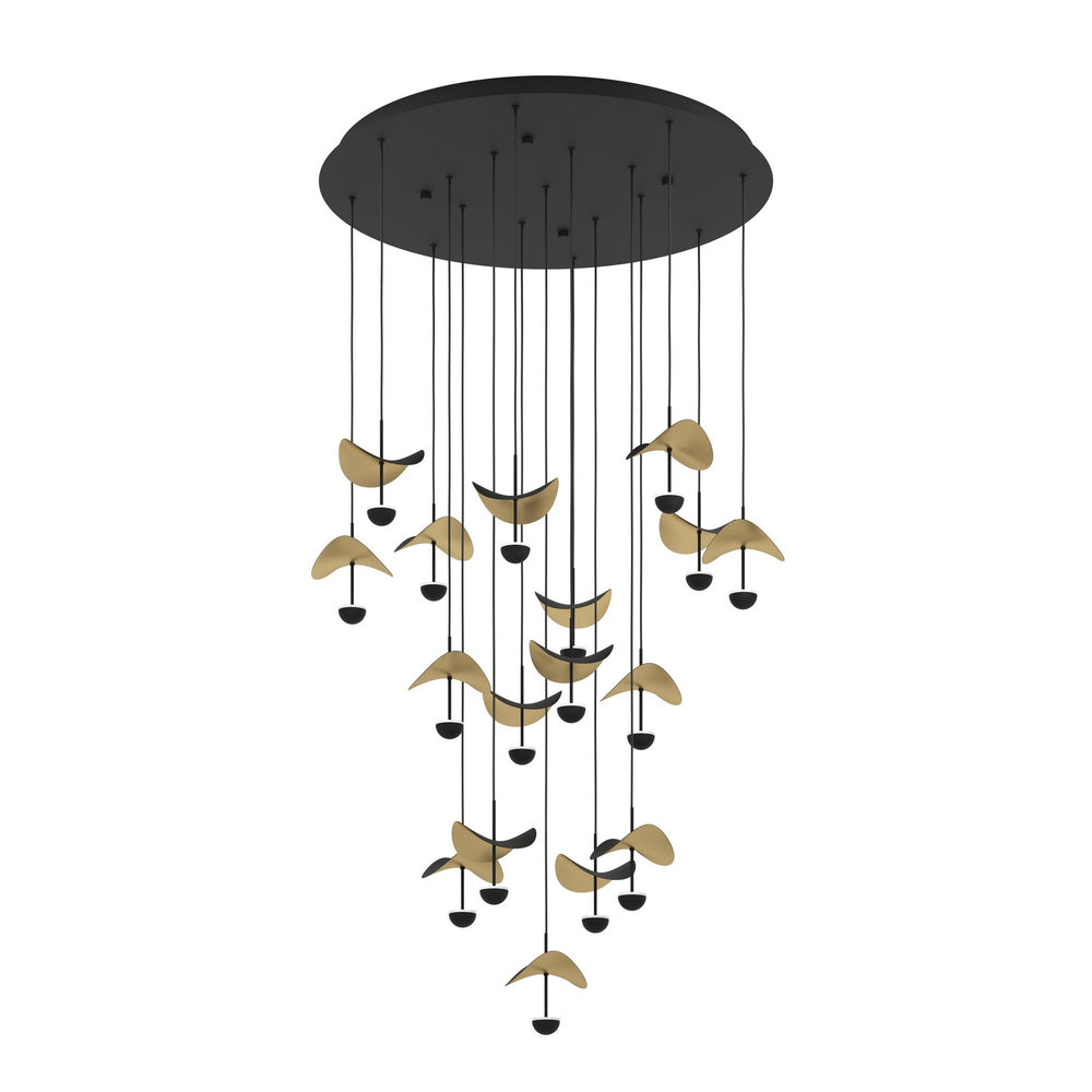 Eglo Canada - LED Pendant - Dracera - Black, Gold Leaf- Union Lighting Luminaires Decor