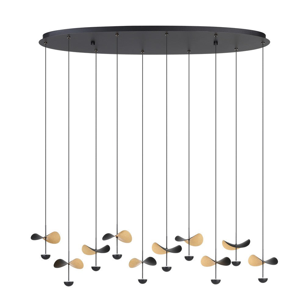 Eglo Canada - LED Linear Pendant - Dracera - Black, Gold Leaf- Union Lighting Luminaires Decor