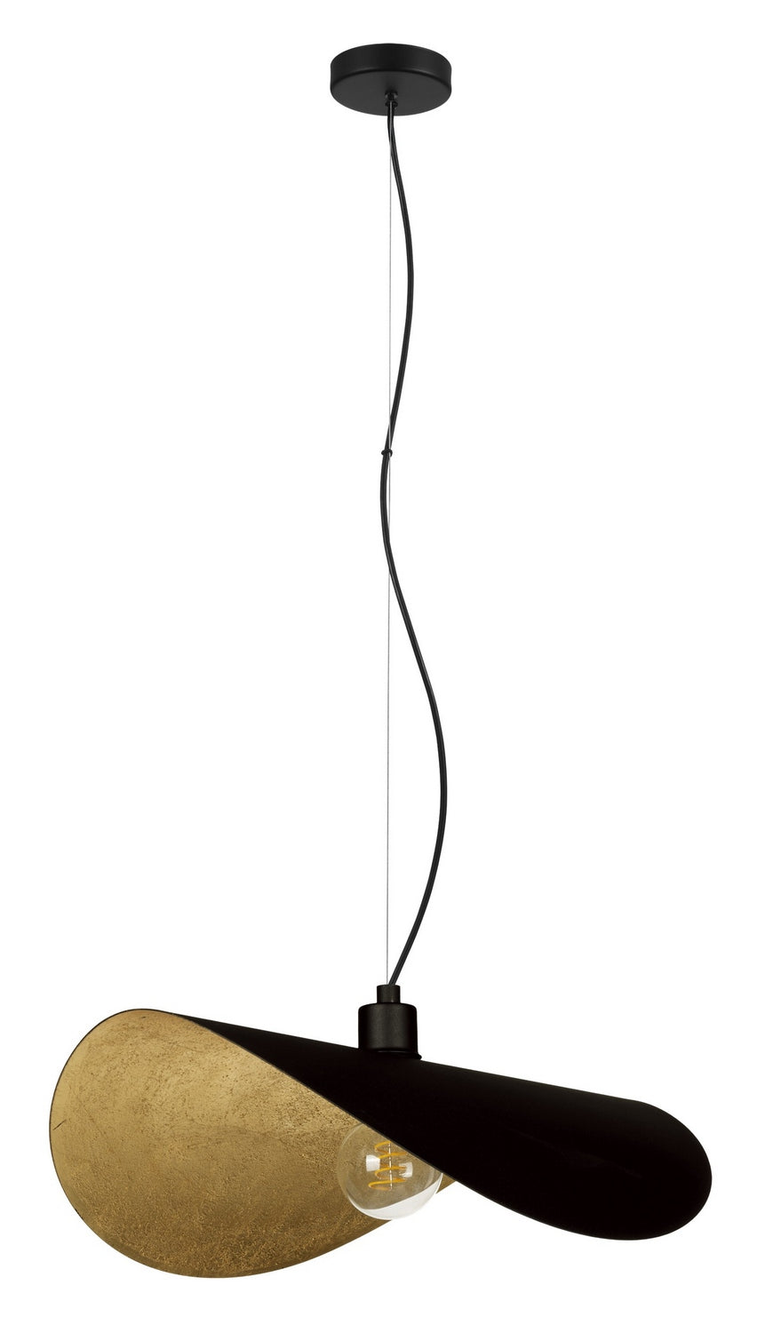 Eglo Canada - One Light Pendant - Saceda - Black, Gold Leaf- Union Lighting Luminaires Decor
