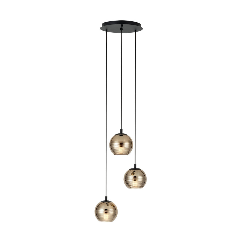Eglo Canada - Three Light Pendant - Lemorieta - Black- Union Lighting Luminaires Decor