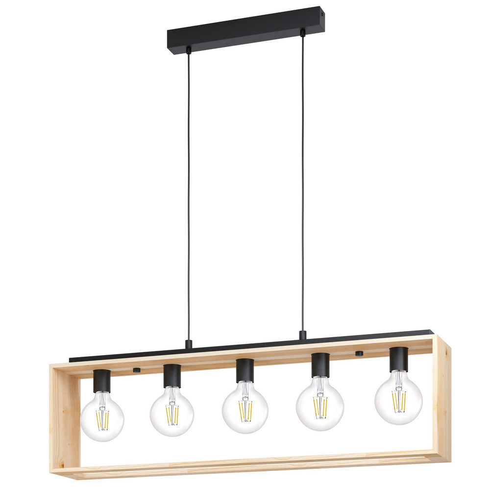 Eglo Canada - Five Light Linear Pendant - Famborough - Black- Union Lighting Luminaires Decor