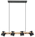 Eglo Canada - Four Light Linear Pendant - Hornwood - Black & Natural Wood- Union Lighting Luminaires Decor