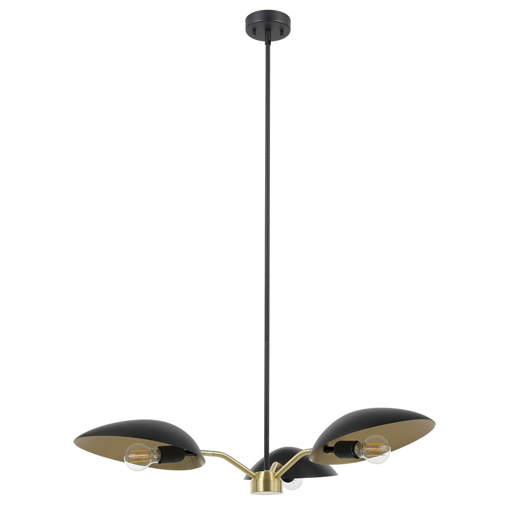 Eglo Canada - Three Light Chandelier - Lindmoor - Black- Union Lighting Luminaires Decor