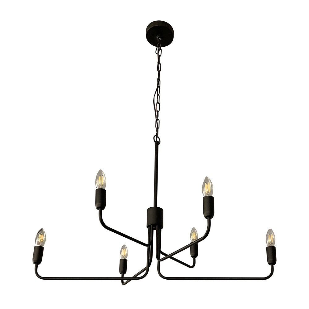 Eglo Canada - Six Light Chandelier - Portofino - Black- Union Lighting Luminaires Decor