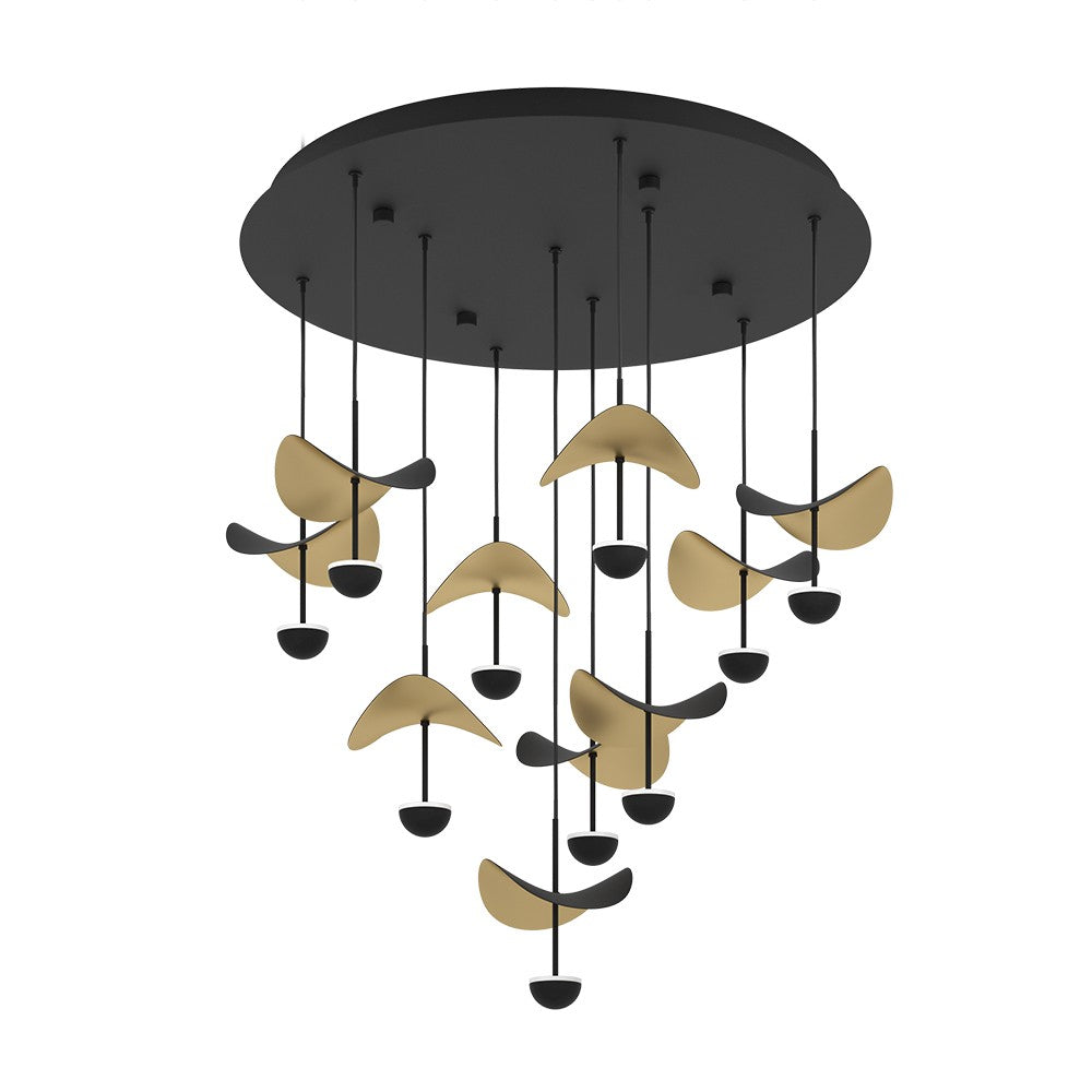 Eglo Canada - LED Ceiling Mount - Dracera - Black, Gold Leaf- Union Lighting Luminaires Decor