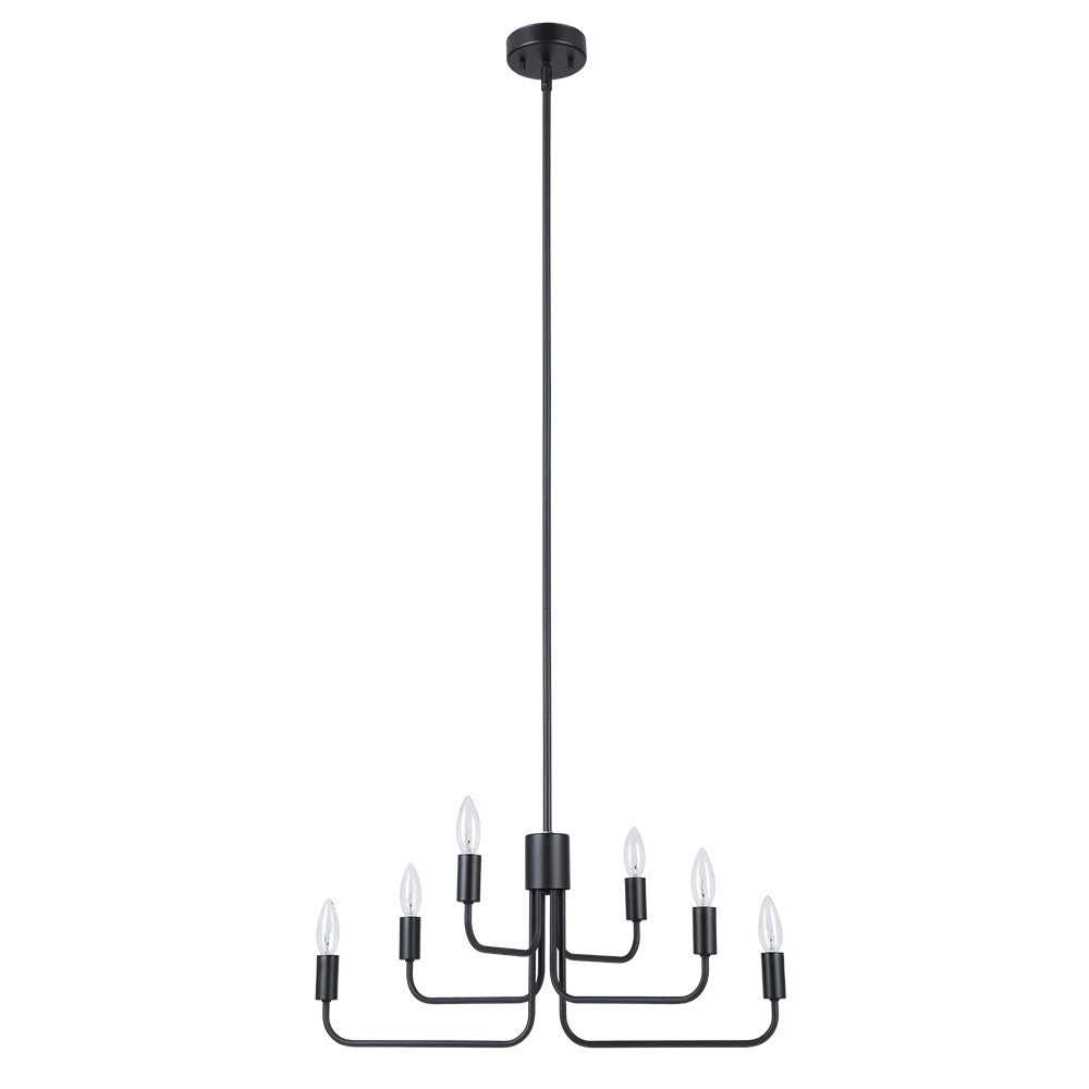 Eglo Canada - Six Light Chandelier - Portofino - Black- Union Lighting Luminaires Decor