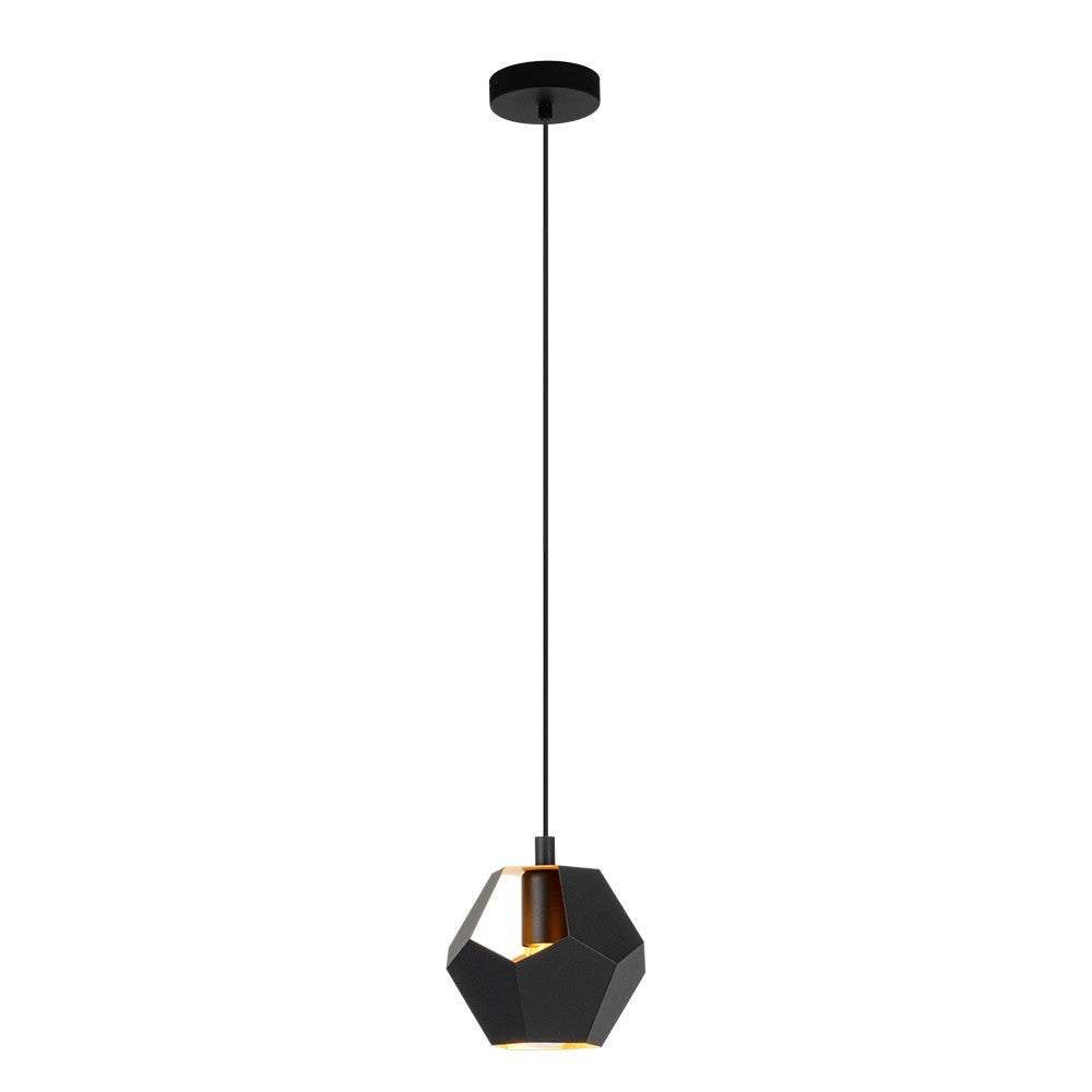 Eglo Canada - One Light Mini Pendant - Rasigures - Structured Black And Gold- Union Lighting Luminaires Decor