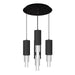 Alora Canada - LED Pendant - Bordeaux - Matte Black/Clear Ribbed Glass- Union Lighting Luminaires Decor