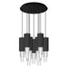 Alora Canada - LED Pendant - Bordeaux - Matte Black/Clear Ribbed Glass- Union Lighting Luminaires Decor