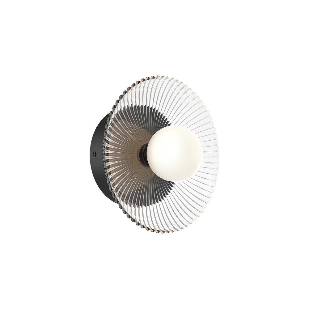 Alora Canada - LED Wall/Vanity - Hera - Matte Black/Clear Ribbed Glass- Union Lighting Luminaires Decor