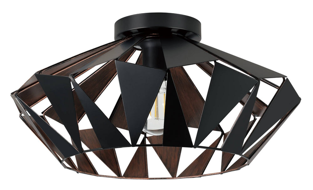 Eglo Canada - One Light Ceiling Mount - Carlton 6 - Black & Copper- Union Lighting Luminaires Decor
