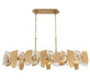 Lib & Co. Canada - Six Light Linear Chandelier - Castellana - Brushed brass- Union Lighting Luminaires Decor