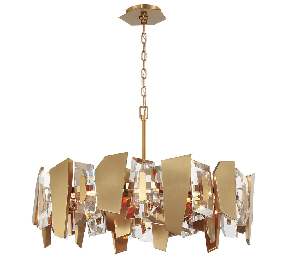 Lib & Co. Canada - Eight Light Chandelier - Castellana - Brushed brass- Union Lighting Luminaires Decor
