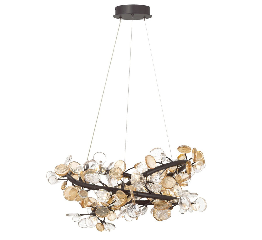 Lib & Co. Canada - LED Chandelier - Pisa - Black with gold accent- Union Lighting Luminaires Decor