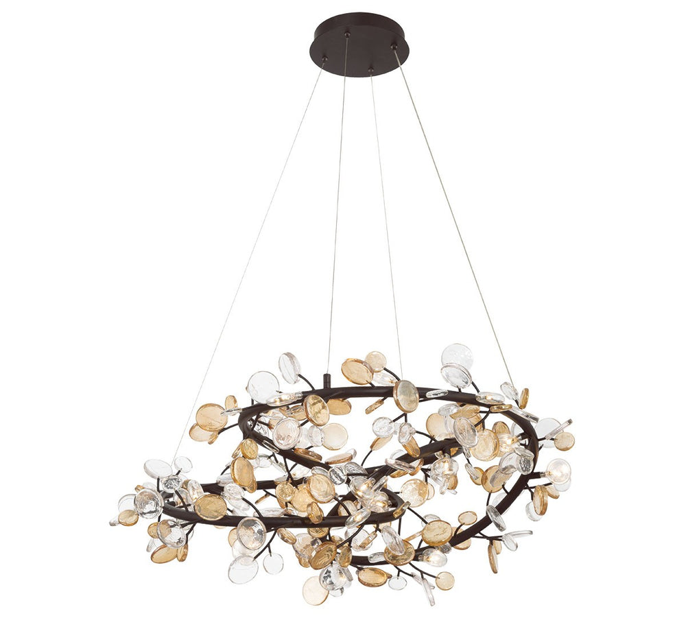 Lib & Co. Canada - LED Chandelier - Pisa - Black with gold accent- Union Lighting Luminaires Decor