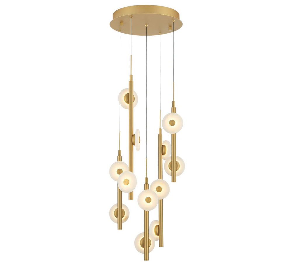 Lib & Co. Canada - LED Chandelier - Etna - Painted antique brass- Union Lighting Luminaires Decor