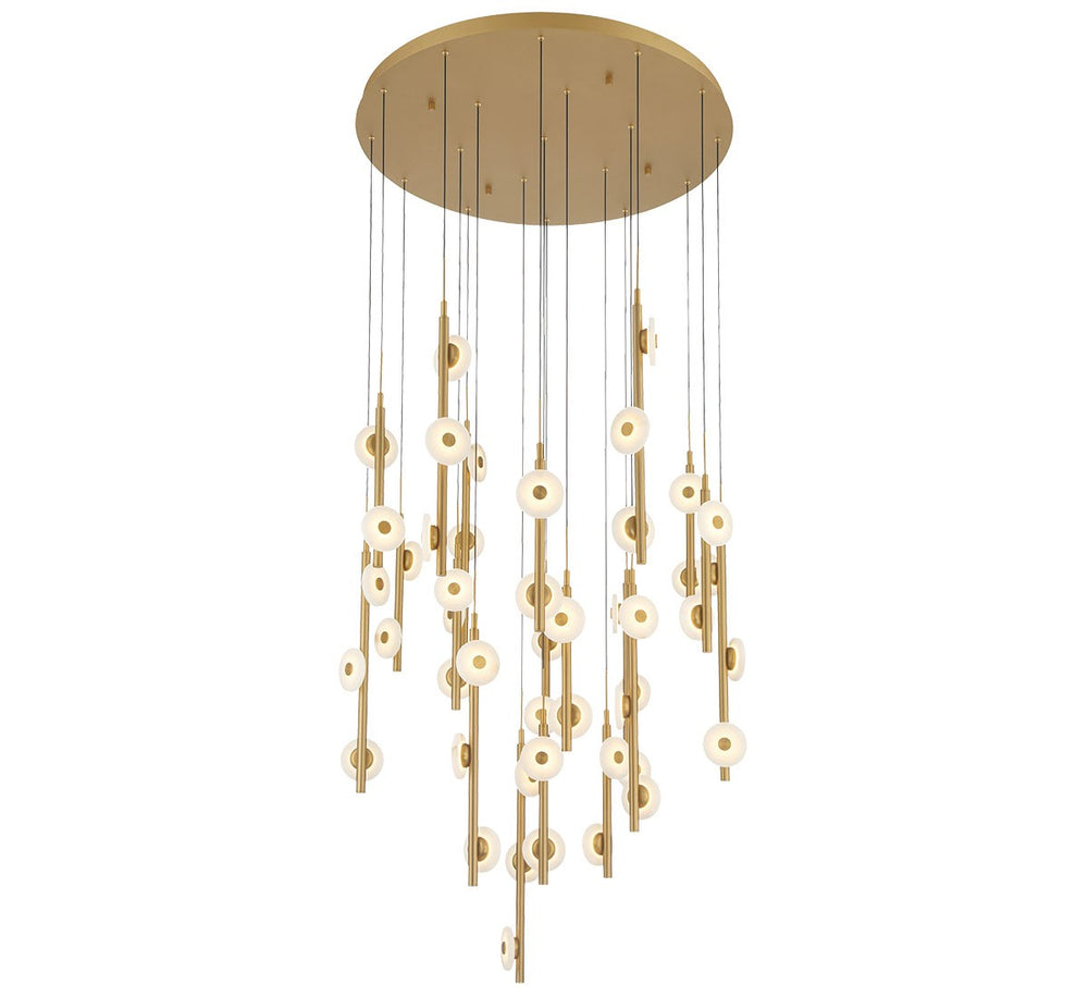 Lib & Co. Canada - LED Chandelier - Etna - Painted antique brass- Union Lighting Luminaires Decor