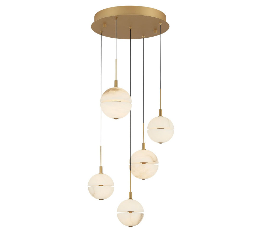 Lib & Co. Canada - LED Chandelier - Corfu - Painted antique brass- Union Lighting Luminaires Decor