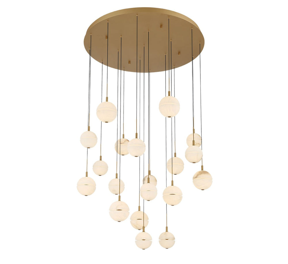 Lib & Co. Canada - LED Chandelier - Corfu - Painted antique brass- Union Lighting Luminaires Decor