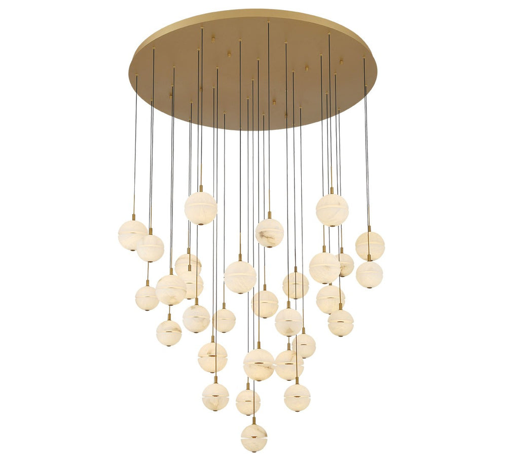 Lib & Co. Canada - LED Chandelier - Corfu - Painted antique brass- Union Lighting Luminaires Decor