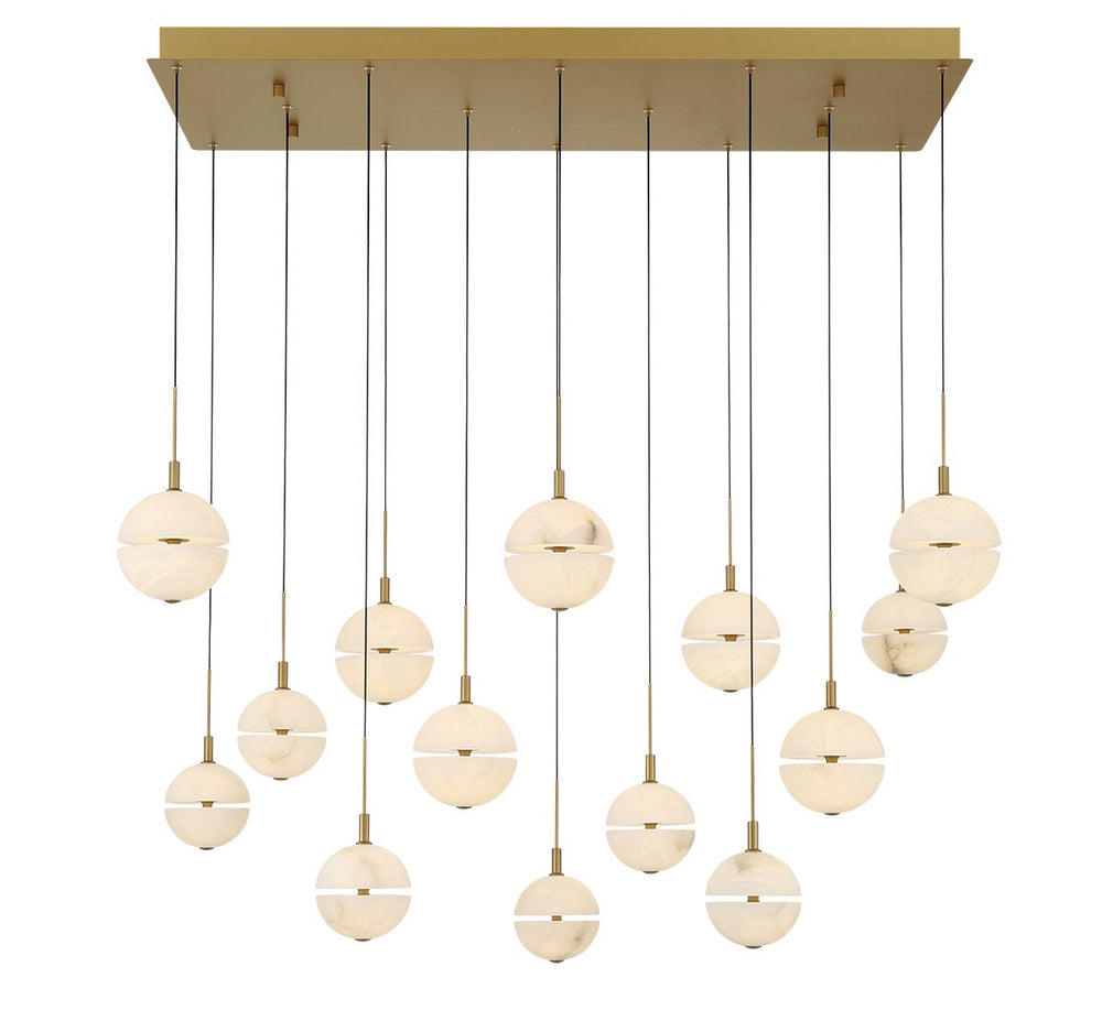Lib & Co. Canada - LED Chandelier - Corfu - Painted antique brass- Union Lighting Luminaires Decor