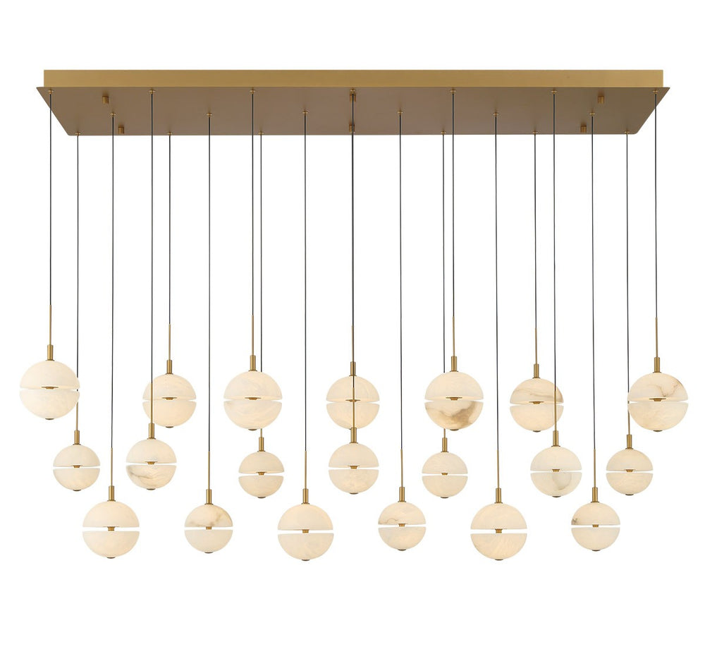 Lib & Co. Canada - LED Chandelier - Corfu - Painted antique brass- Union Lighting Luminaires Decor