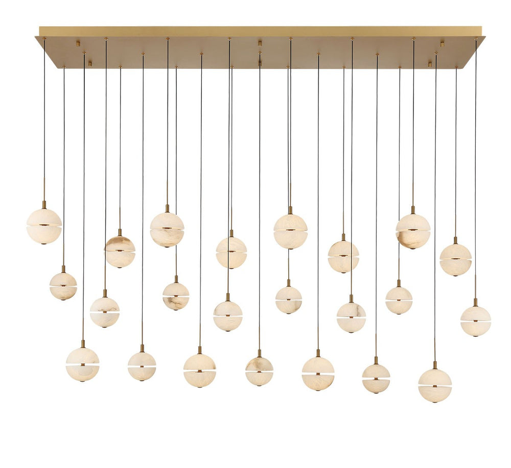 Lib & Co. Canada - LED Chandelier - Corfu - Painted antique brass- Union Lighting Luminaires Decor