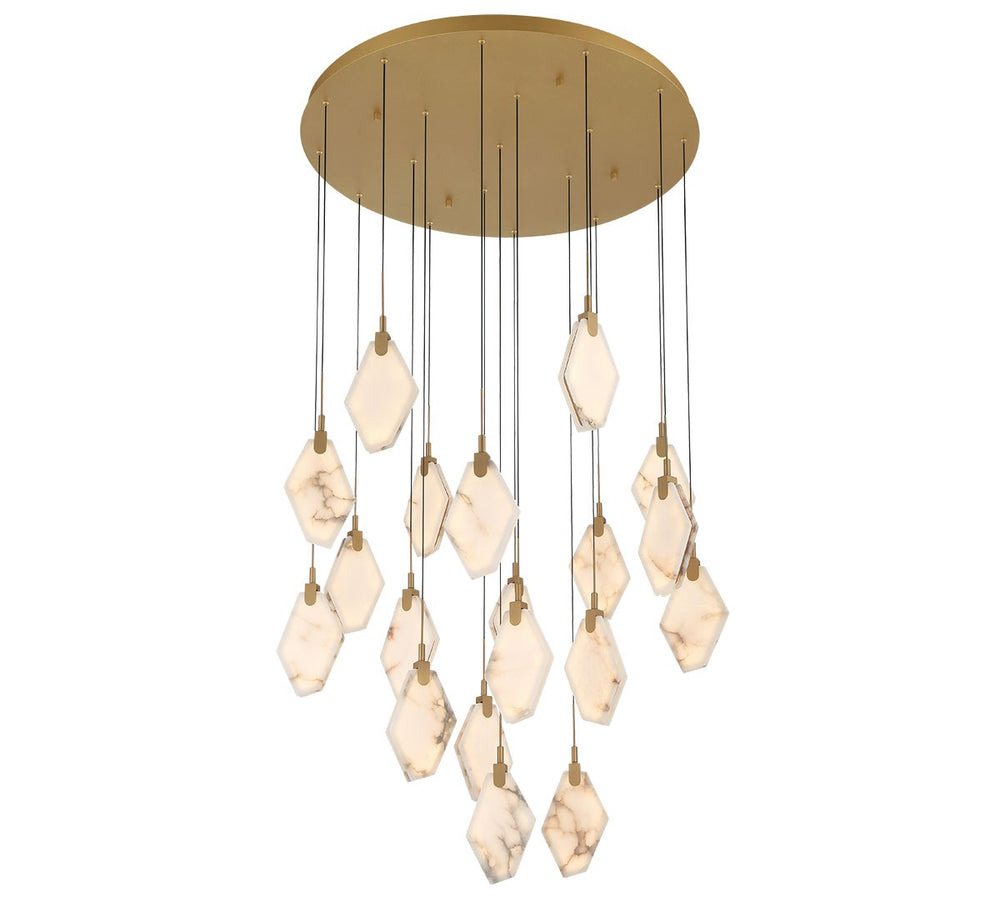 Lib & Co. Canada - LED Chandelier - Kosmos - Painted antique brass- Union Lighting Luminaires Decor