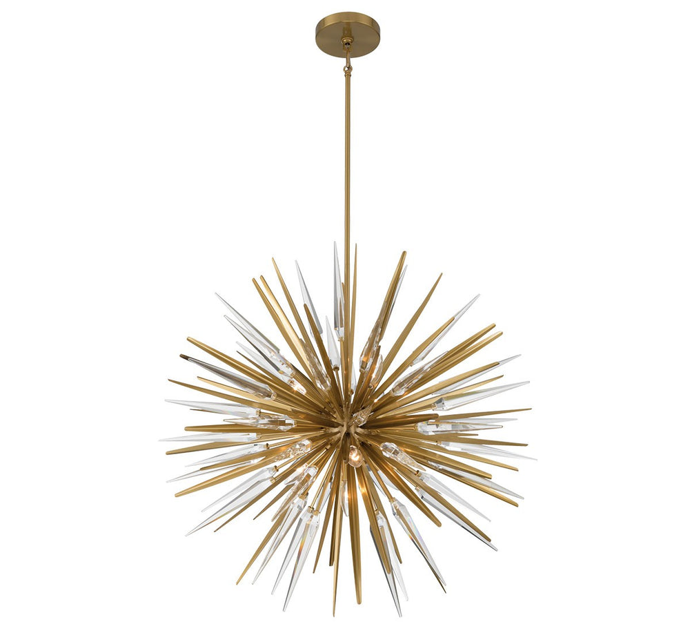 Lib & Co. Canada - Seven Light Chandelier - Pragma - Soft brass- Union Lighting Luminaires Decor