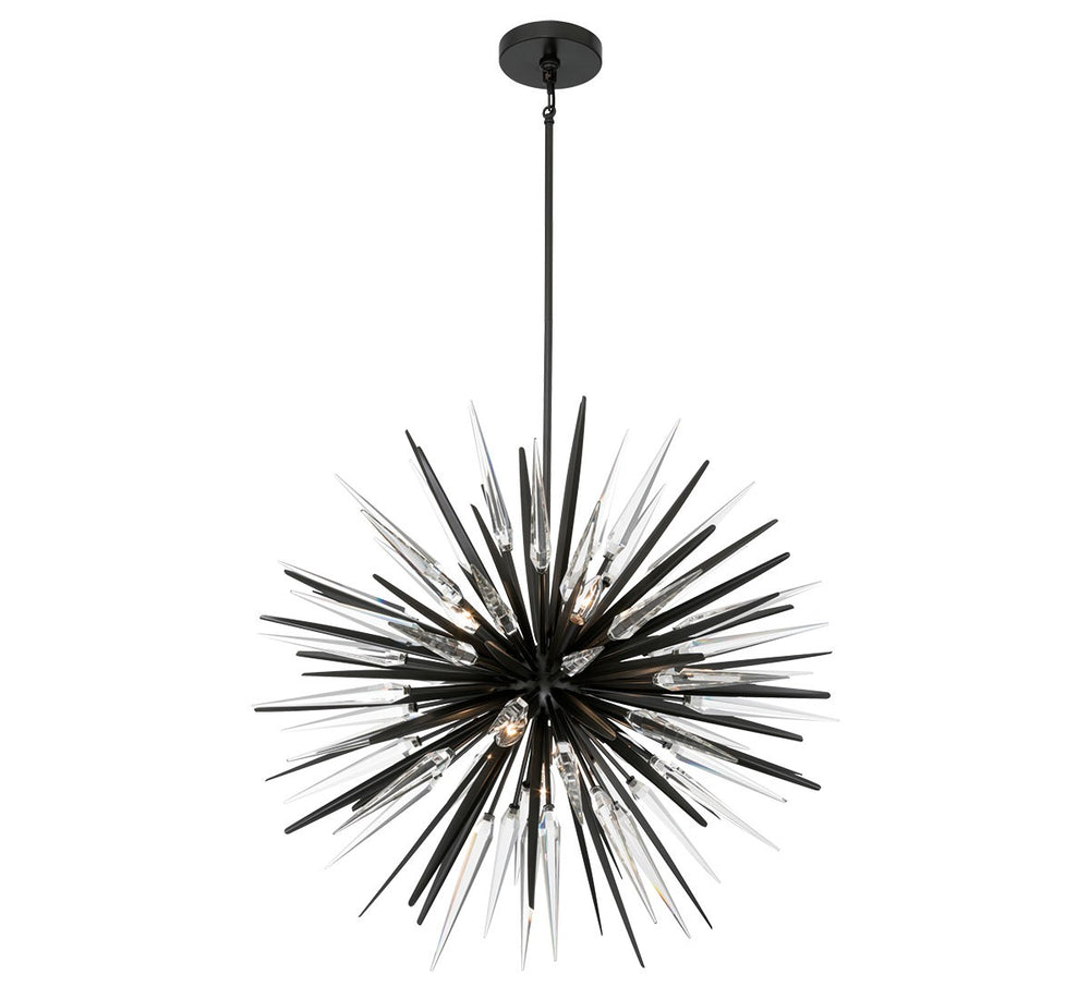 Lib & Co. Canada - Seven Light Chandelier - Pragma - Metallic black- Union Lighting Luminaires Decor