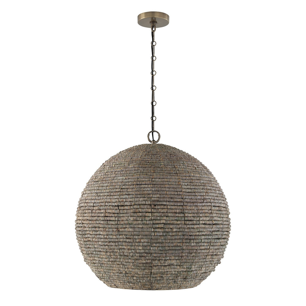 Capital Lighting - One Light Pendant - Morada - Aegean Grey and Dark Brass- Union Lighting Luminaires Decor