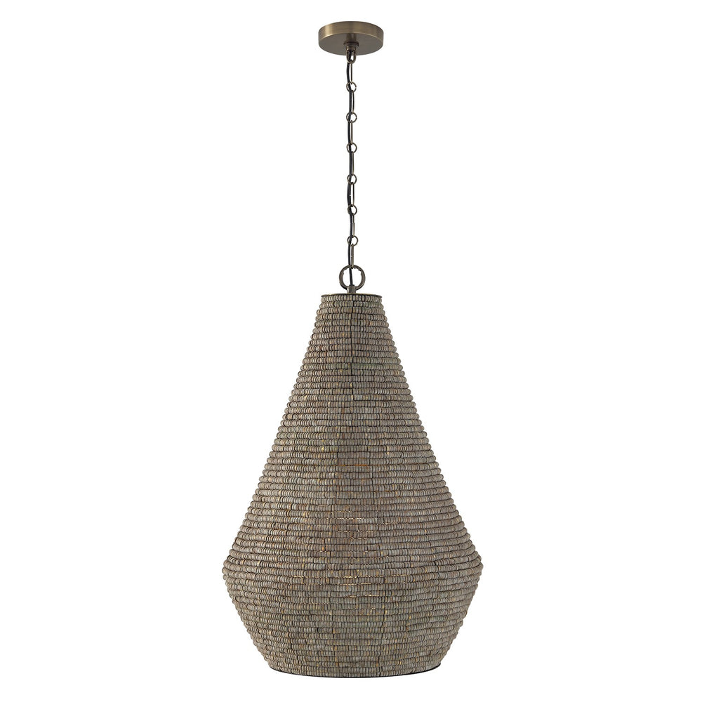 Capital Lighting - One Light Pendant - Morada - Aegean Grey and Dark Brass- Union Lighting Luminaires Decor