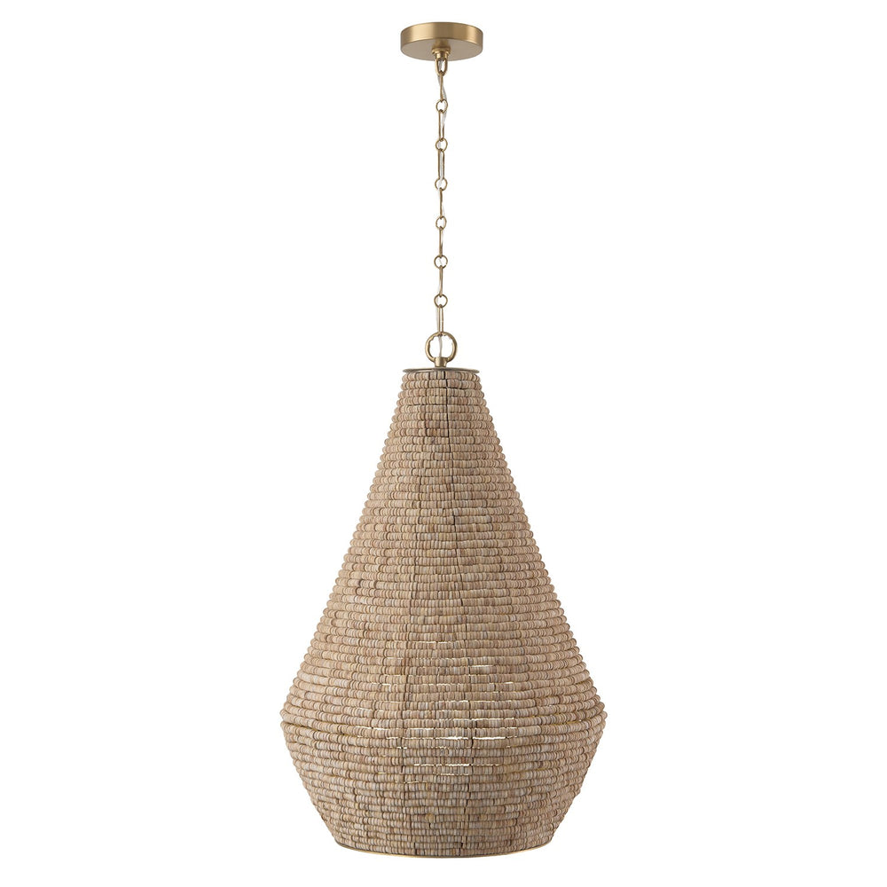 Capital Lighting - One Light Pendant - Morada - Light Fawn and Matte Brass- Union Lighting Luminaires Decor