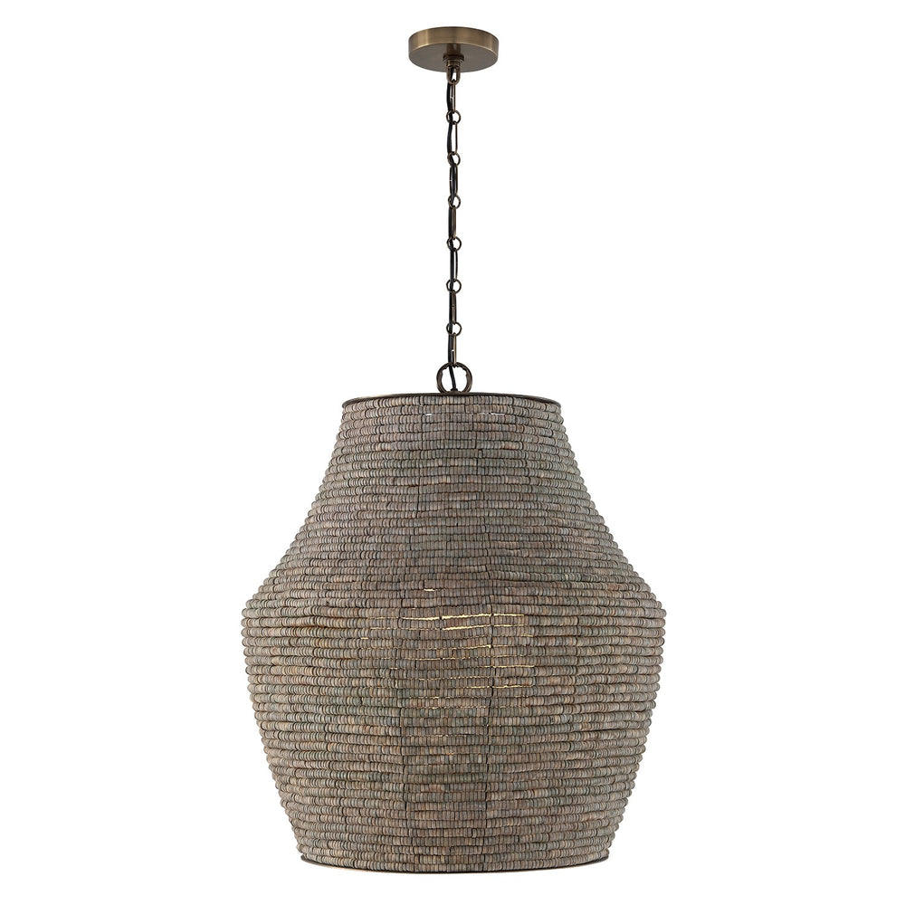 Capital Lighting - One Light Pendant - Morada - Aegean Grey and Dark Brass- Union Lighting Luminaires Decor