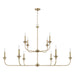 Capital Lighting - Ten Light Chandelier - Presley - Aged Brass- Union Lighting Luminaires Decor