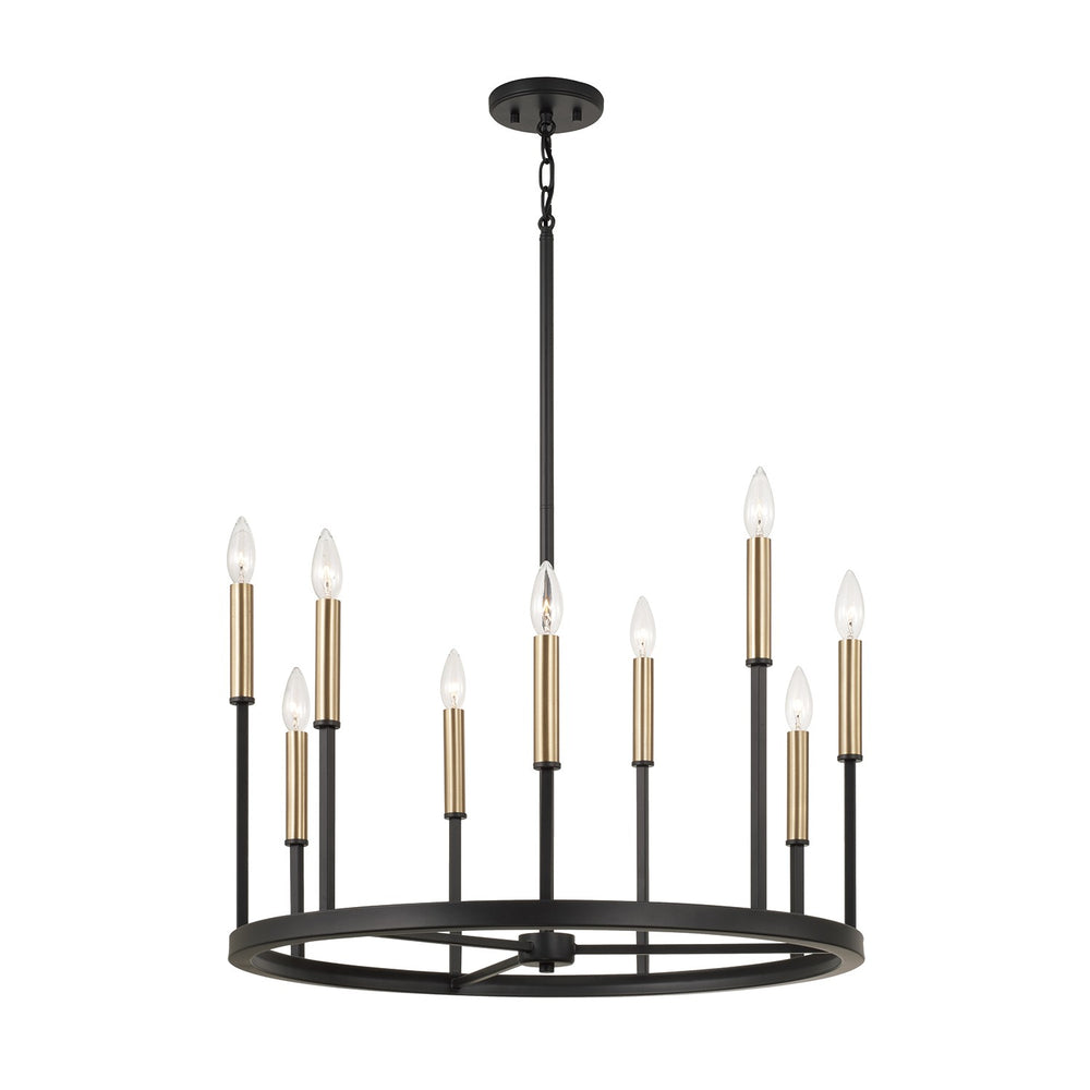 Capital Lighting - Nine Light Chandelier - Davis - Espresso and Brass- Union Lighting Luminaires Decor