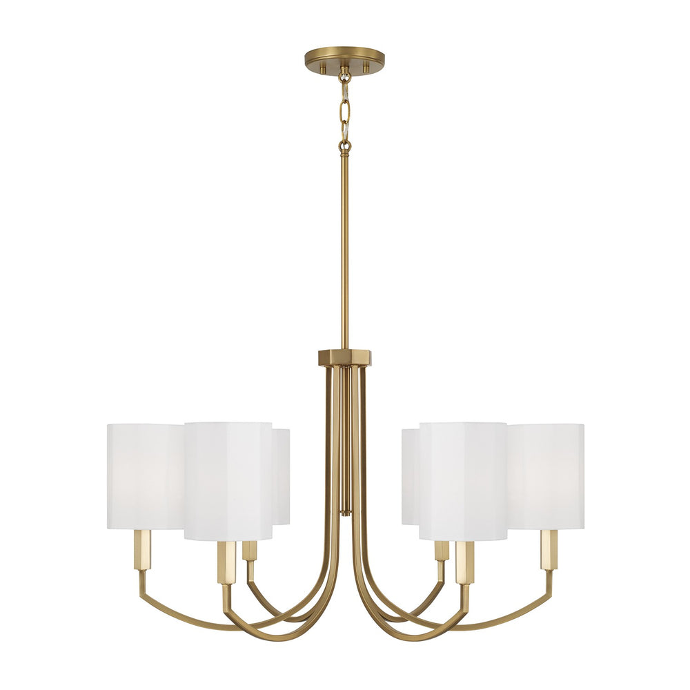 Capital Lighting - Six Light Chandelier - Adrian - Aged Brass- Union Lighting Luminaires Decor